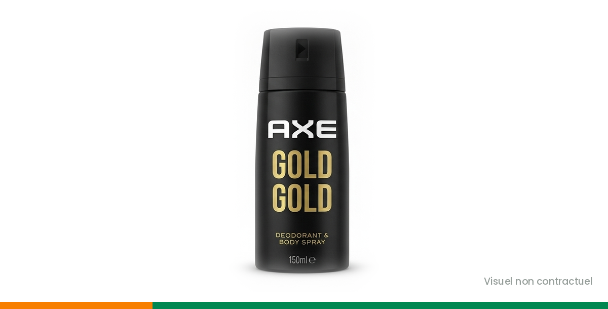 Déodorant AXE Gold 150 ml, visuel non contractuel