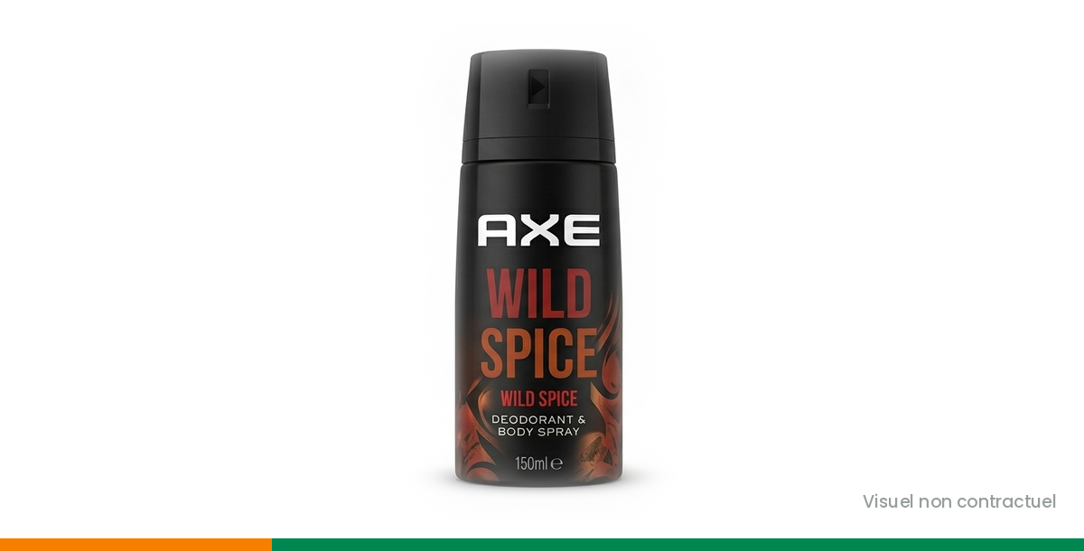 Déodorant AXE Wild Spice 150 ml, visuel non contractuel