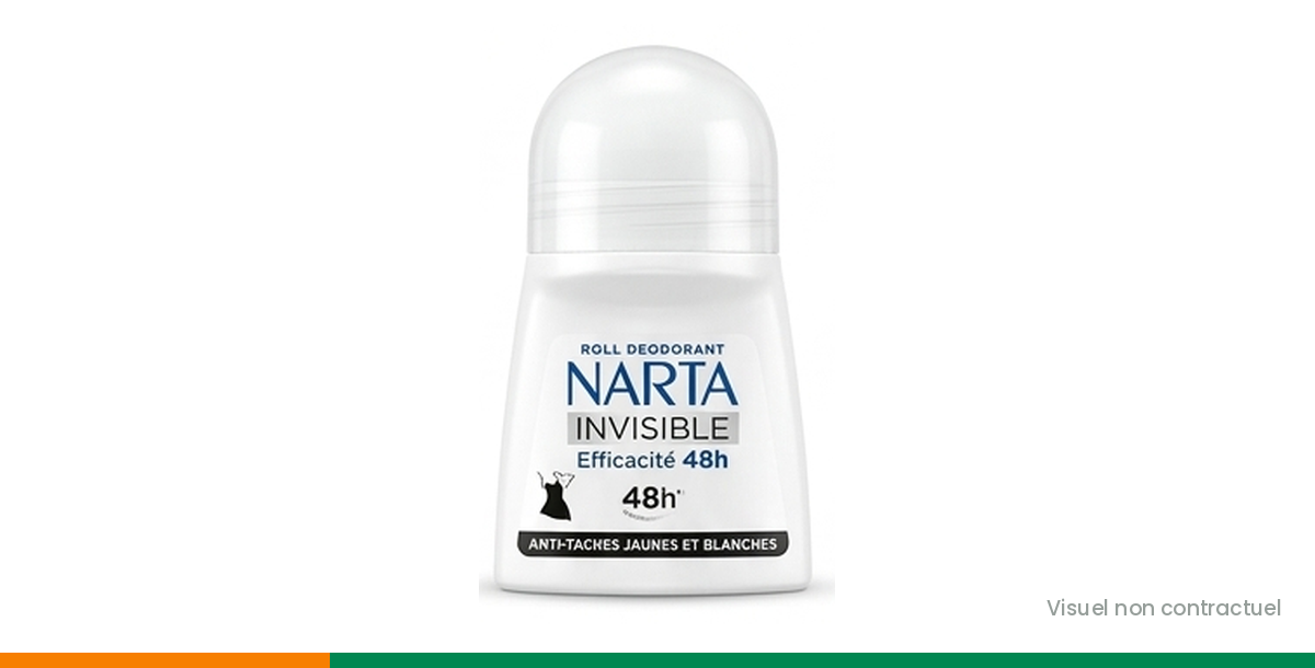 Déodorant NARTA Invisible Efficacité 48h 50 ml, visuel non contractuel