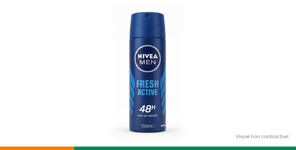 Déodorant NIVEA MEN Fresh Active 150 ml, visuel non contractuel